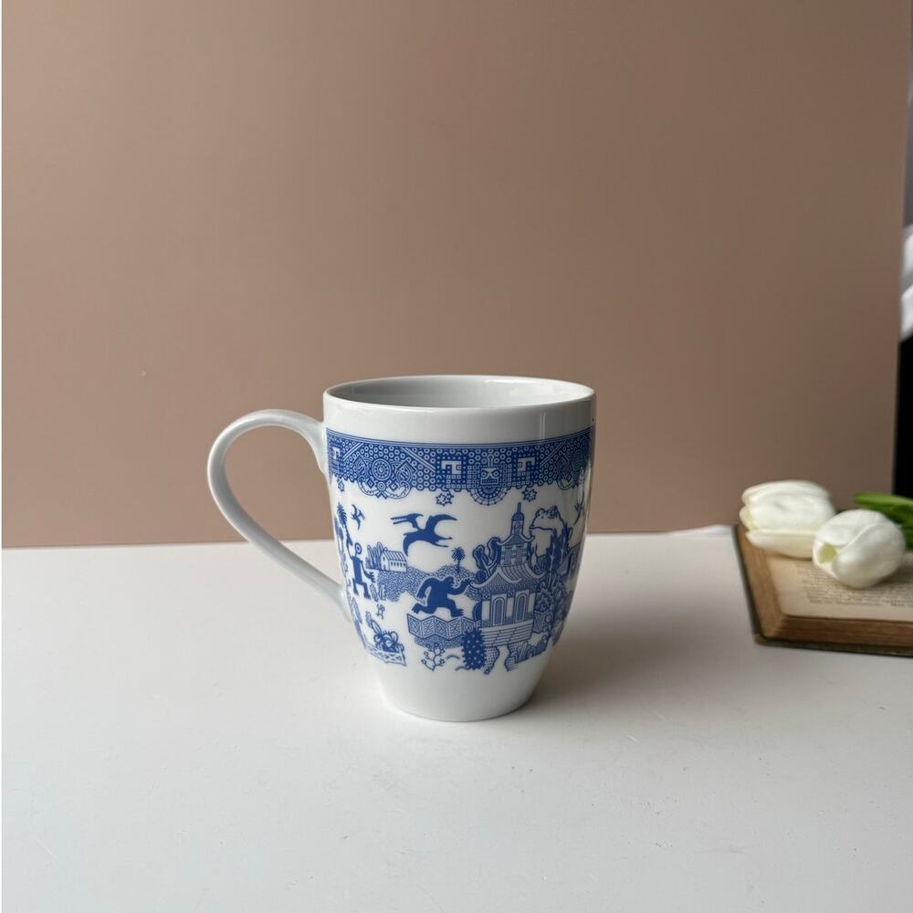 Calamityware Things Could Be Worse Porcelain Mug Don Moyer Blue White Folk Art
